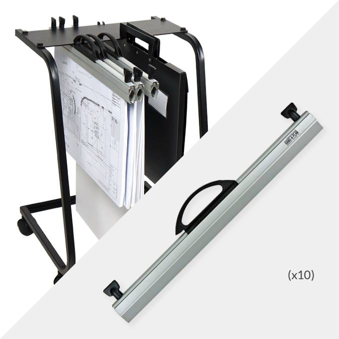 Hang-A-Plan A2 Plan Trolley and 10x A2 General binders ( D002 )