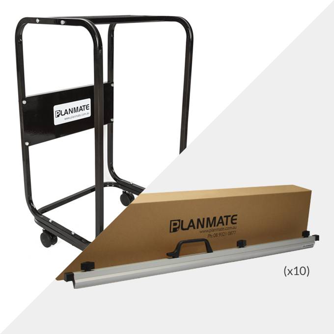 Planmate A0 MAXI Plan Trolley and 10x A0 Plan Clamps ( PMB2 )