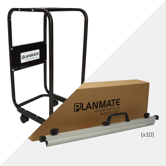 Planmate A1 MINI Plan Trolley and 10x A1 Plan Clamps ( PMB3 )